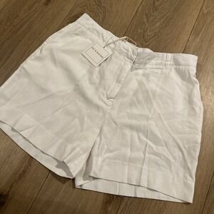 Zac & Rachel Women's Shorts Rayon Linen Blend White Pockets Size 10 5" NEW